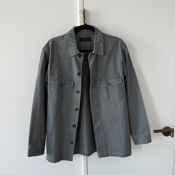 All Saints Grey Shacket Light Jacket Size Medium - Picture 1 of 5